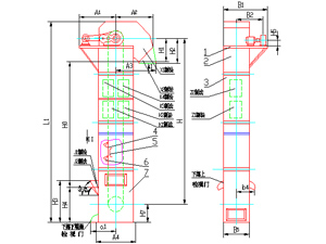 TH環(huán)鏈斗式提升機外形圖紙